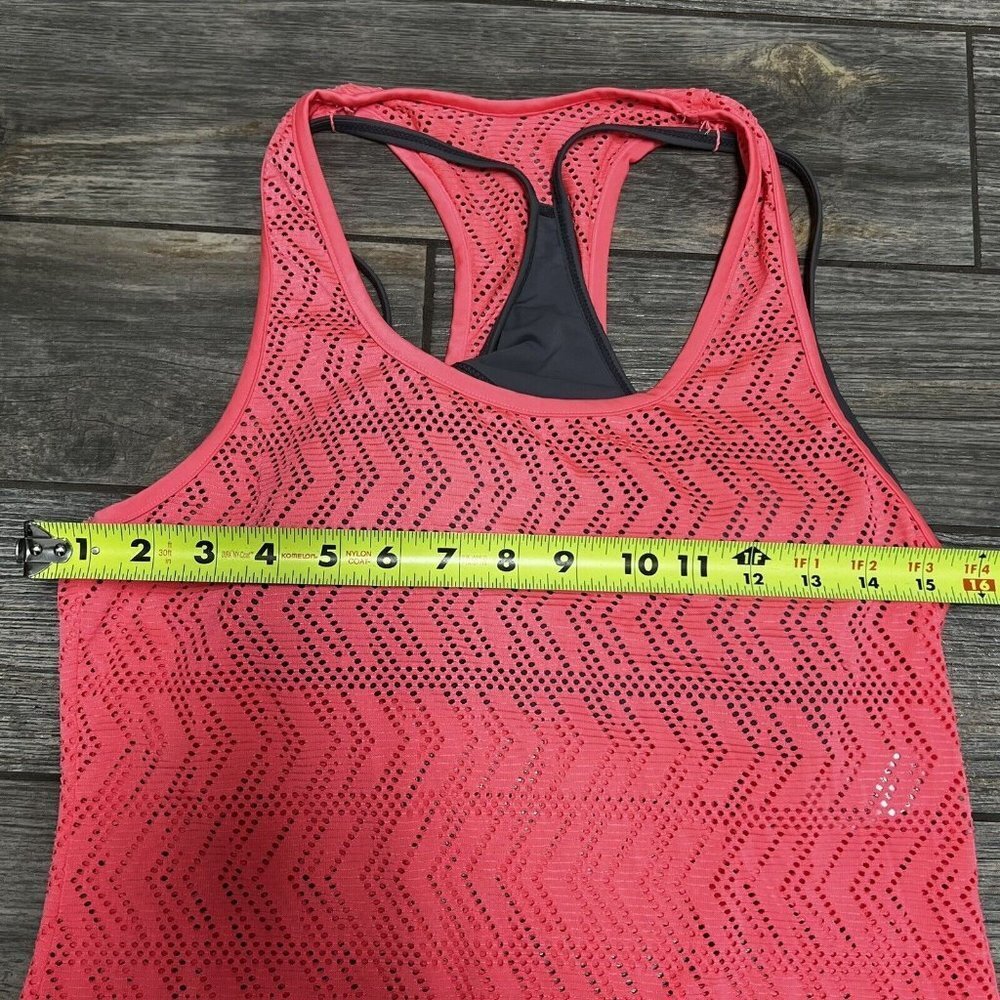 NWT GO by Gossip Sporty Splice Tankini Small Swimsuit Top Sports Bra Coral Gray - Picture 5 of 11
